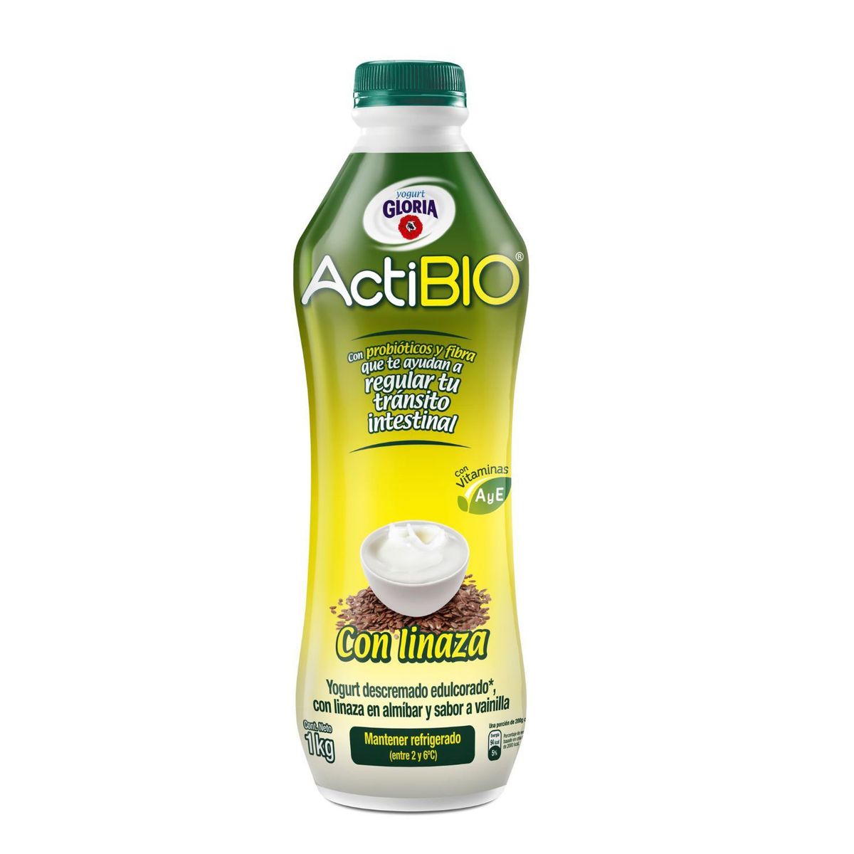 GLORIA - Yogurt Gloria Actibio Vainilla Botella 1 Kg