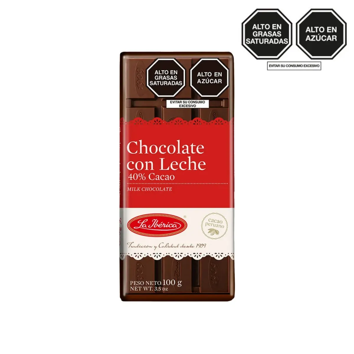LA IBERICA - Tableta Chocolate de Leche La Ibérica Empaque 100 g
