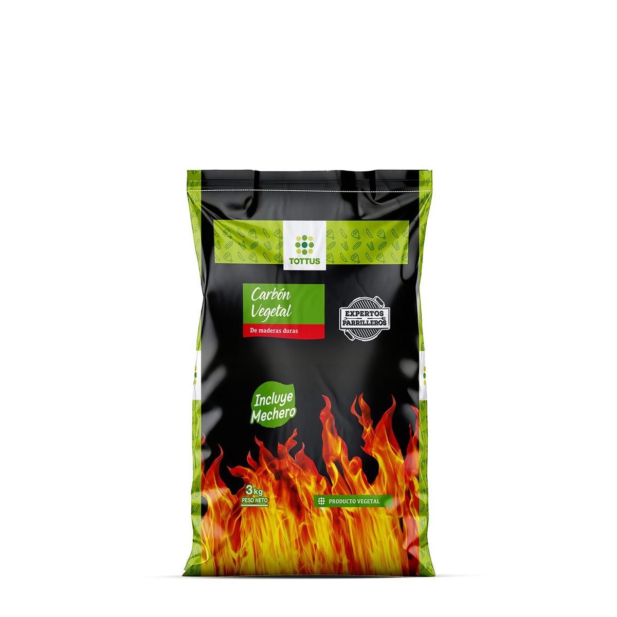 TOTTUS - Carbón Vegetal Tottus Bolsa 3 Kg