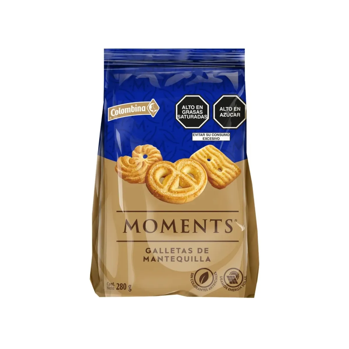 COLOMBINA - Galleta de Mantequilla Colombina Moments Bolsa 280 g