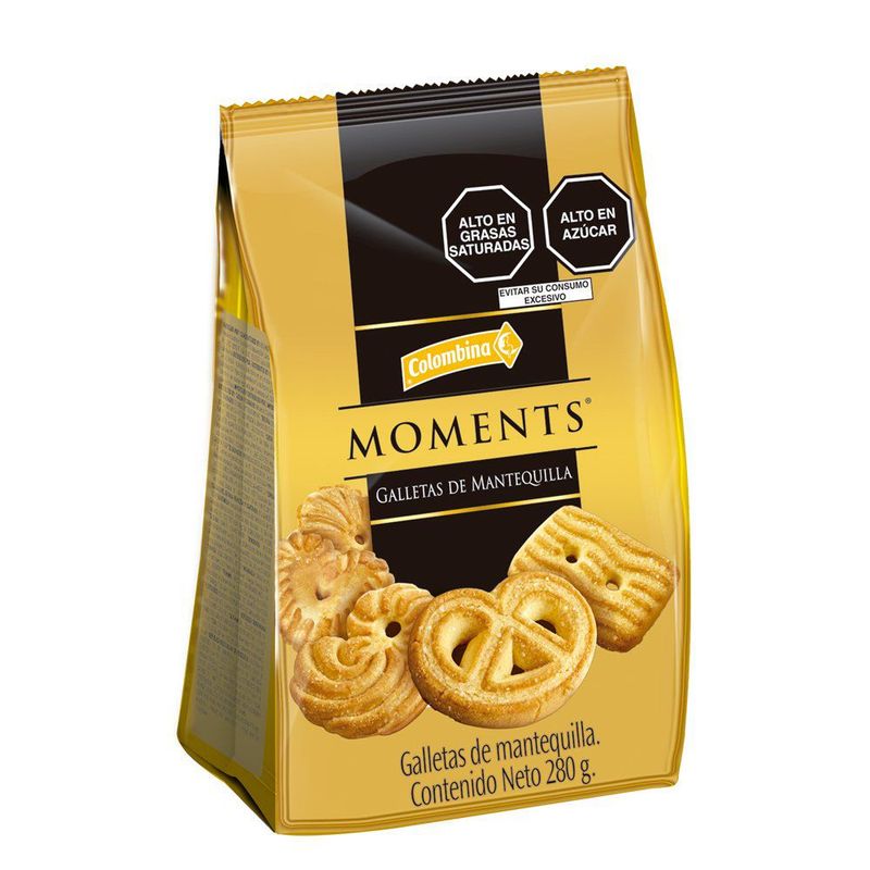 COLOMBINA - Galleta de Mantequilla Colombina Moments Bolsa 280 g