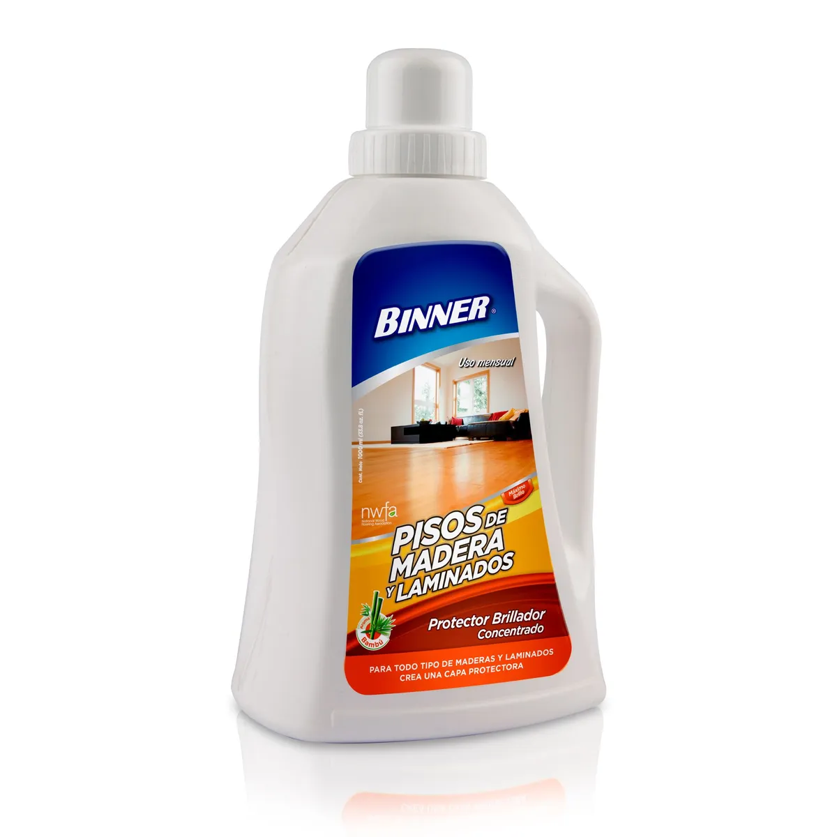 BINNER - Protector Brillador Binner Pisos de Madera y Laminados Envase 1 L