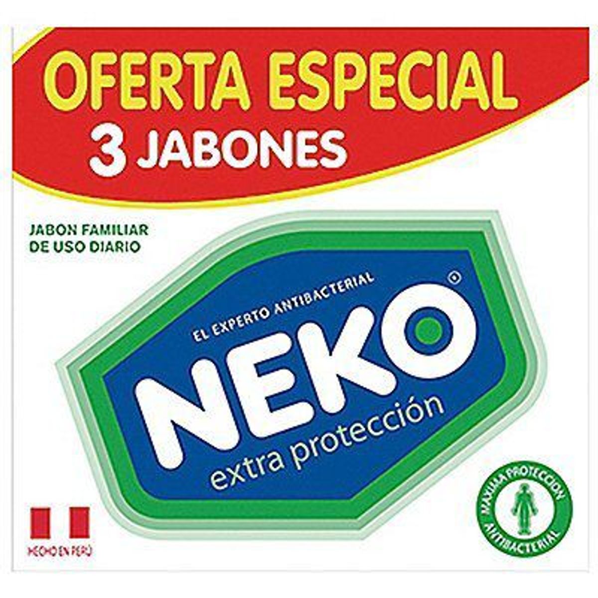 NEKO - Jabón en Barra Neko Extra Protección Empaque 3 Und