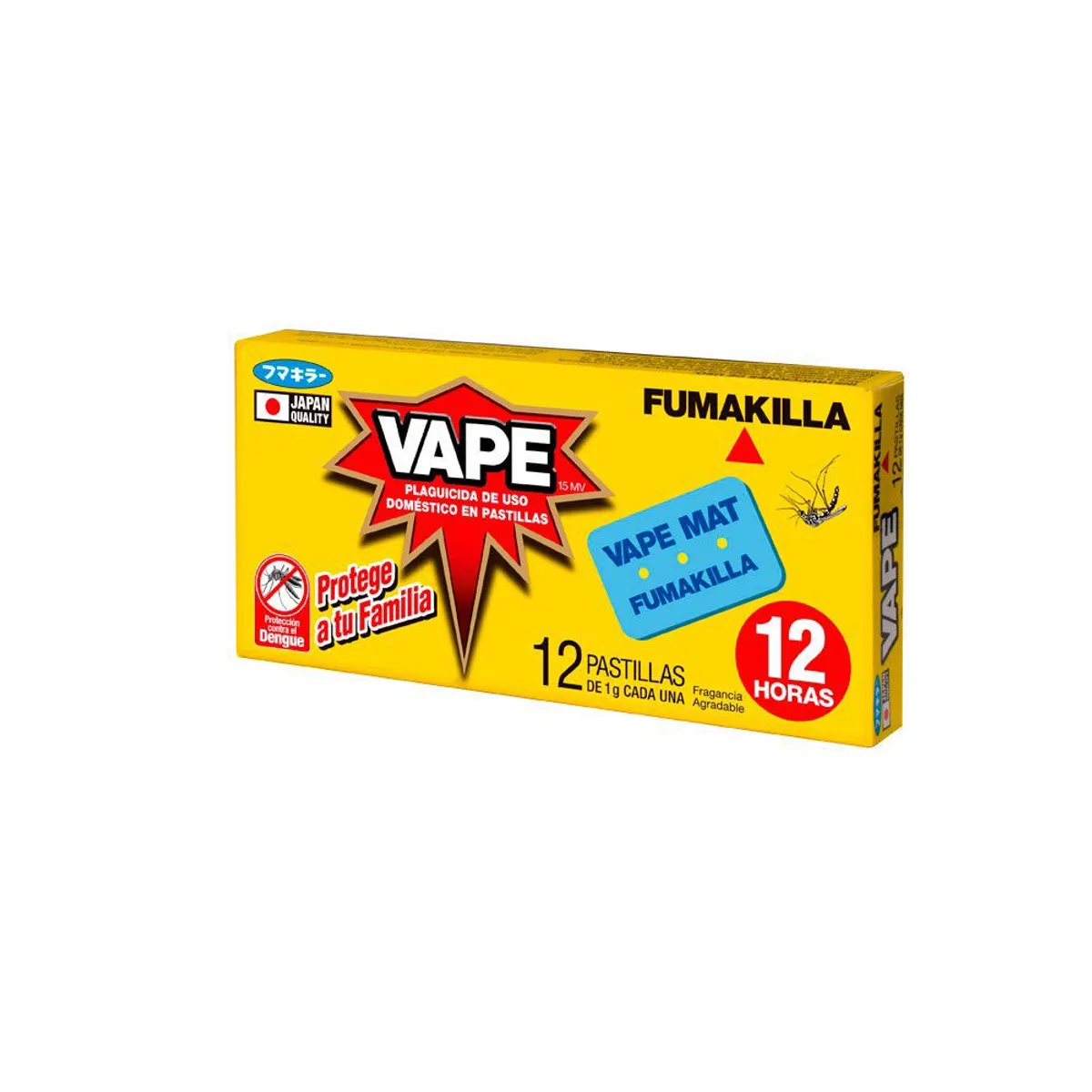 VAPE - Pastillas para Repelente Eléctrico Vape Mat Fumakilla Caja 12 Und
