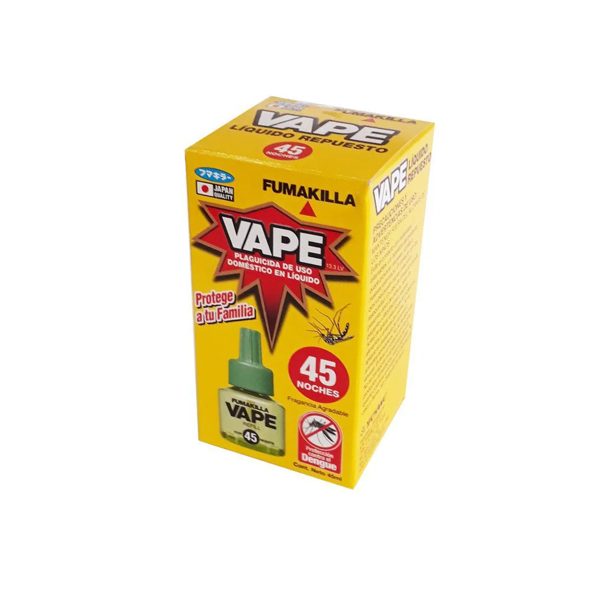 VAPE - Repuesto para Repelente Eléctrico Líquido Vape Envase 45 mL