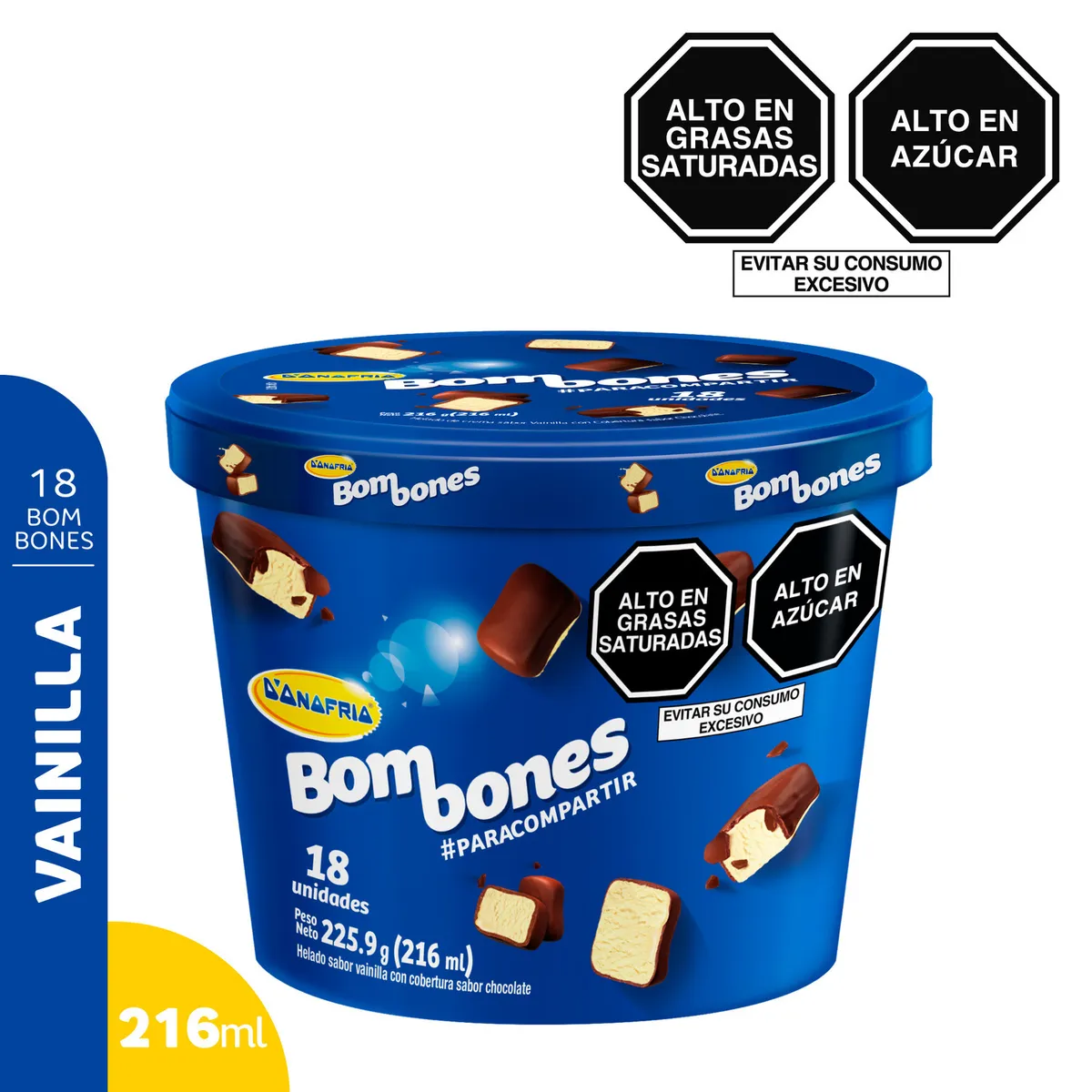 DONOFRIO - Helado Donofrio Bombones Vainilla Pote 18 Und