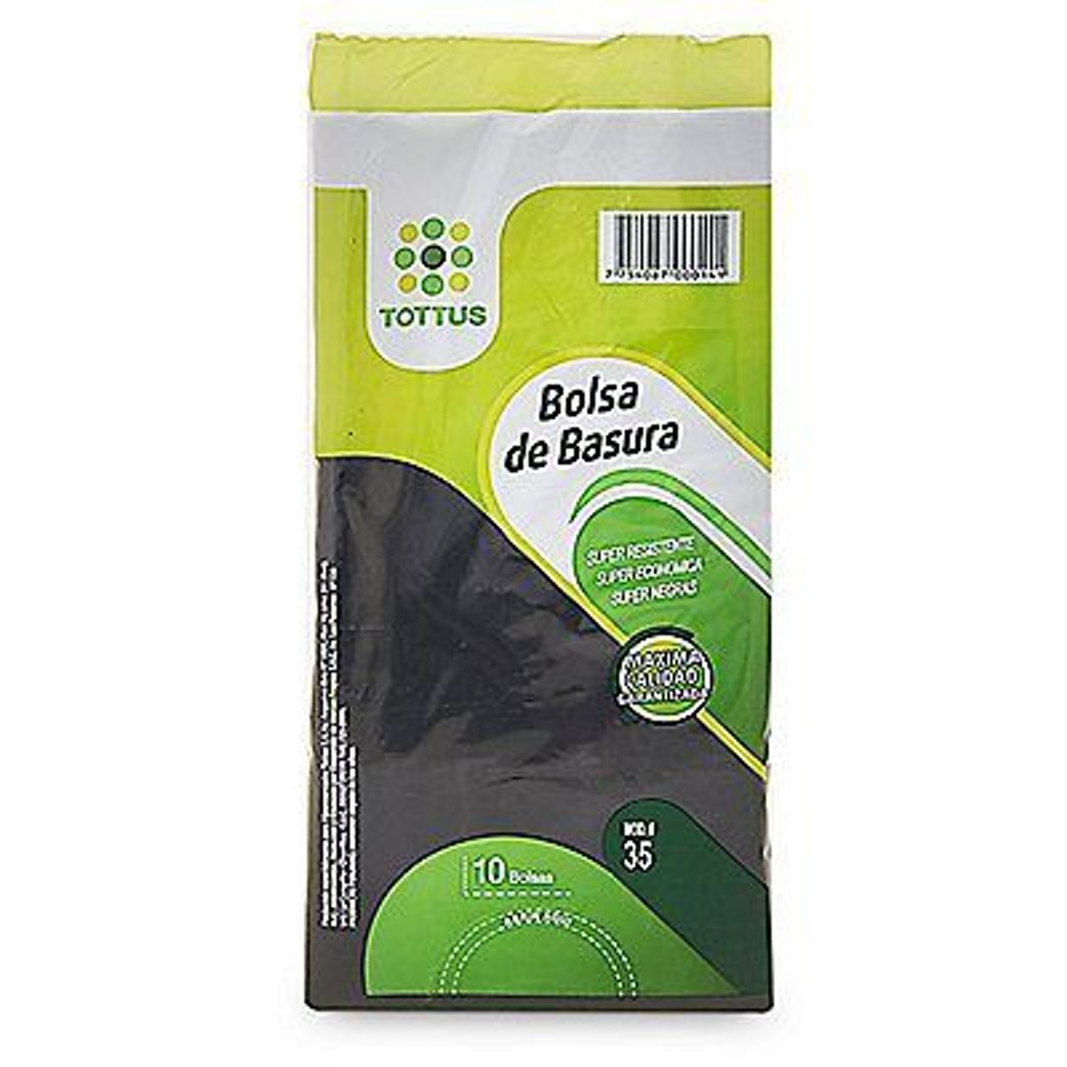 TOTTUS - Bolsas de Basura Negras Tottus 35 L Empaque 10 Und