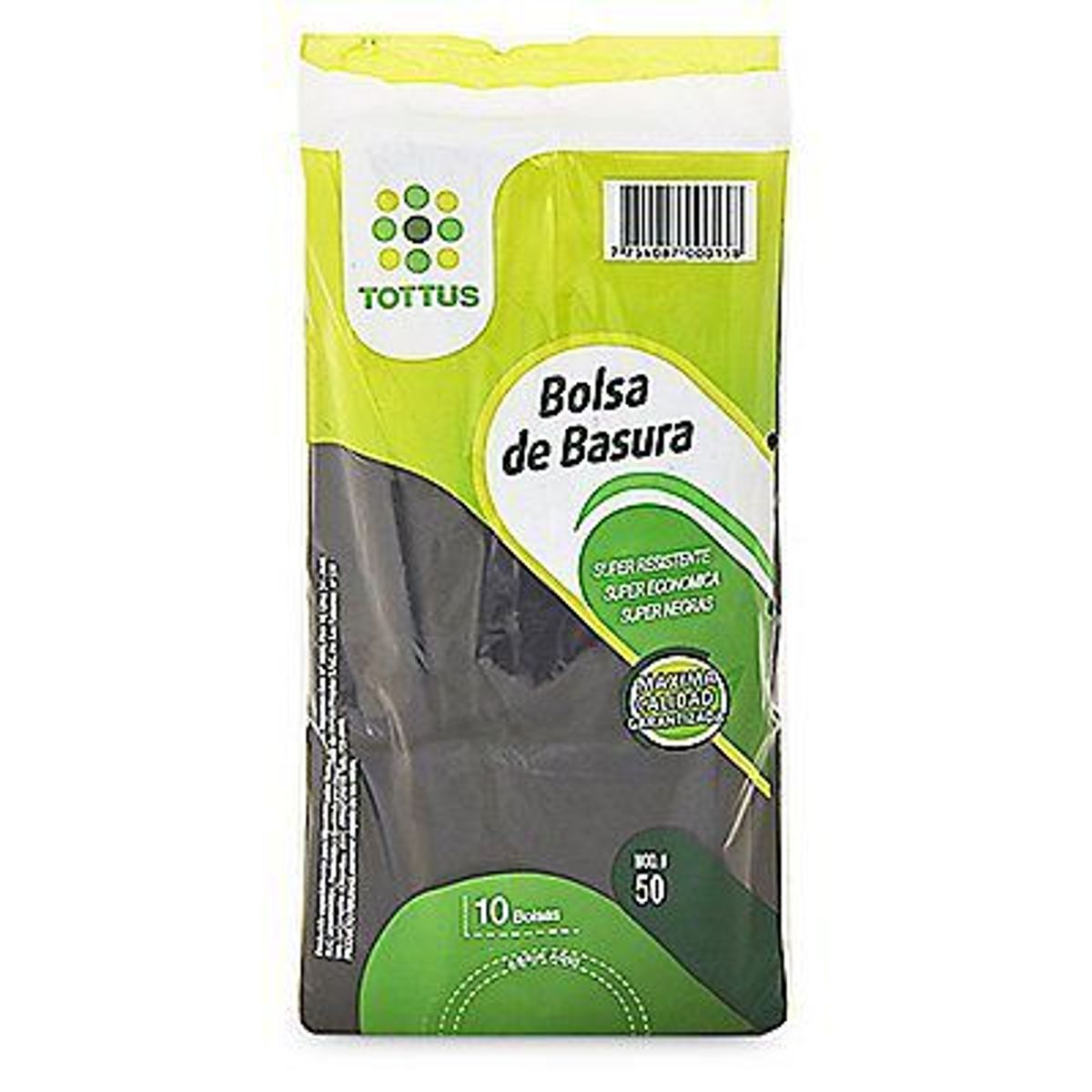 TOTTUS - Bolsas de Basura Negras Tottus 50 L Empaque 10 Und