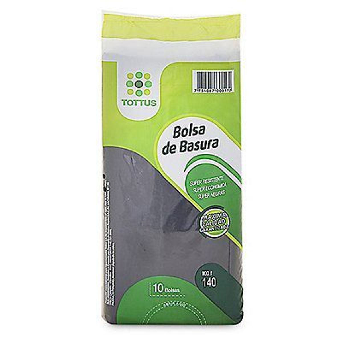 TOTTUS - Bolsas de Basura Negras Tottus 140 L Empaque 10 Und