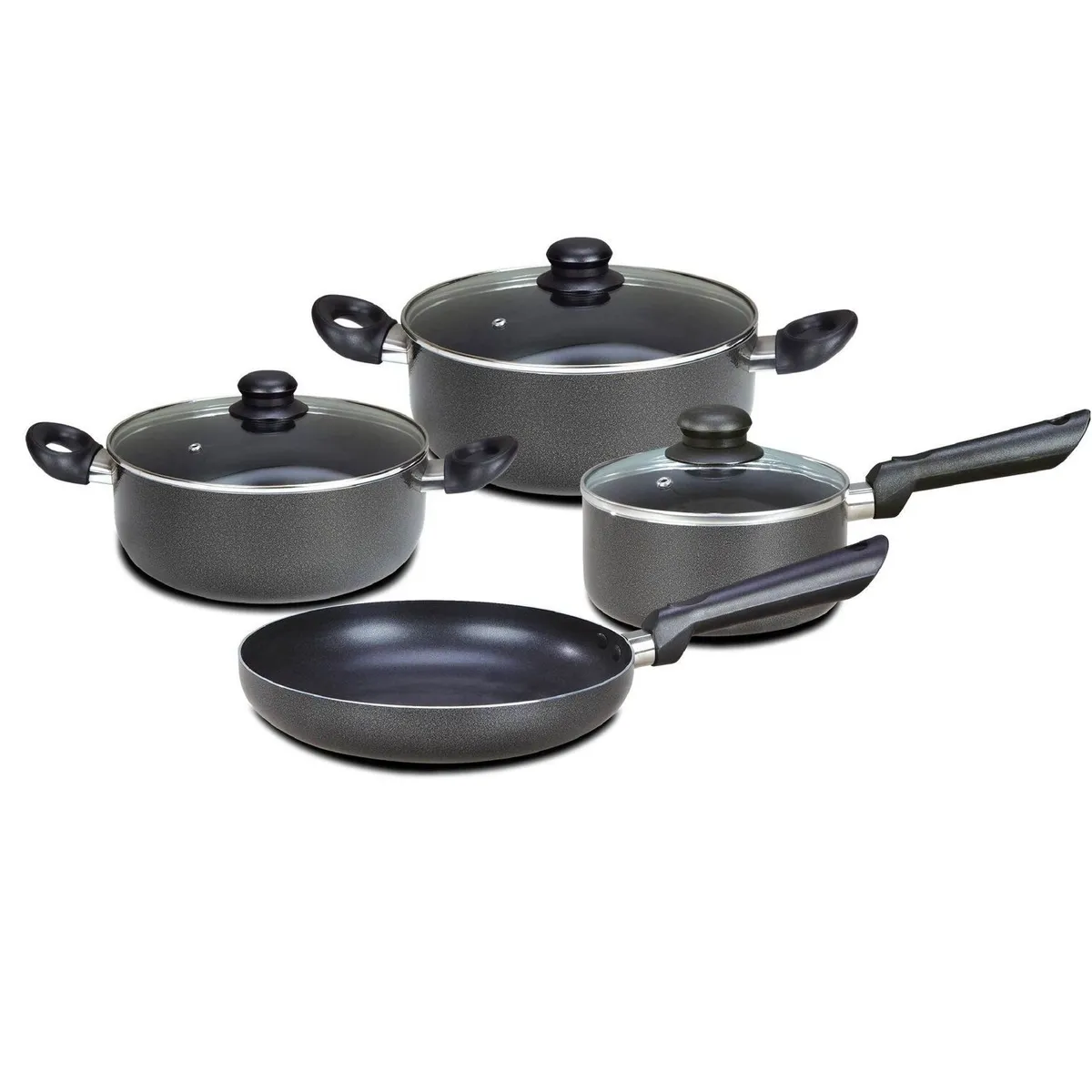CASA JOVEN - Juego de Ollas 7 Piezas 16-20-24-24cm Aluminio Antiadherente Casa Joven