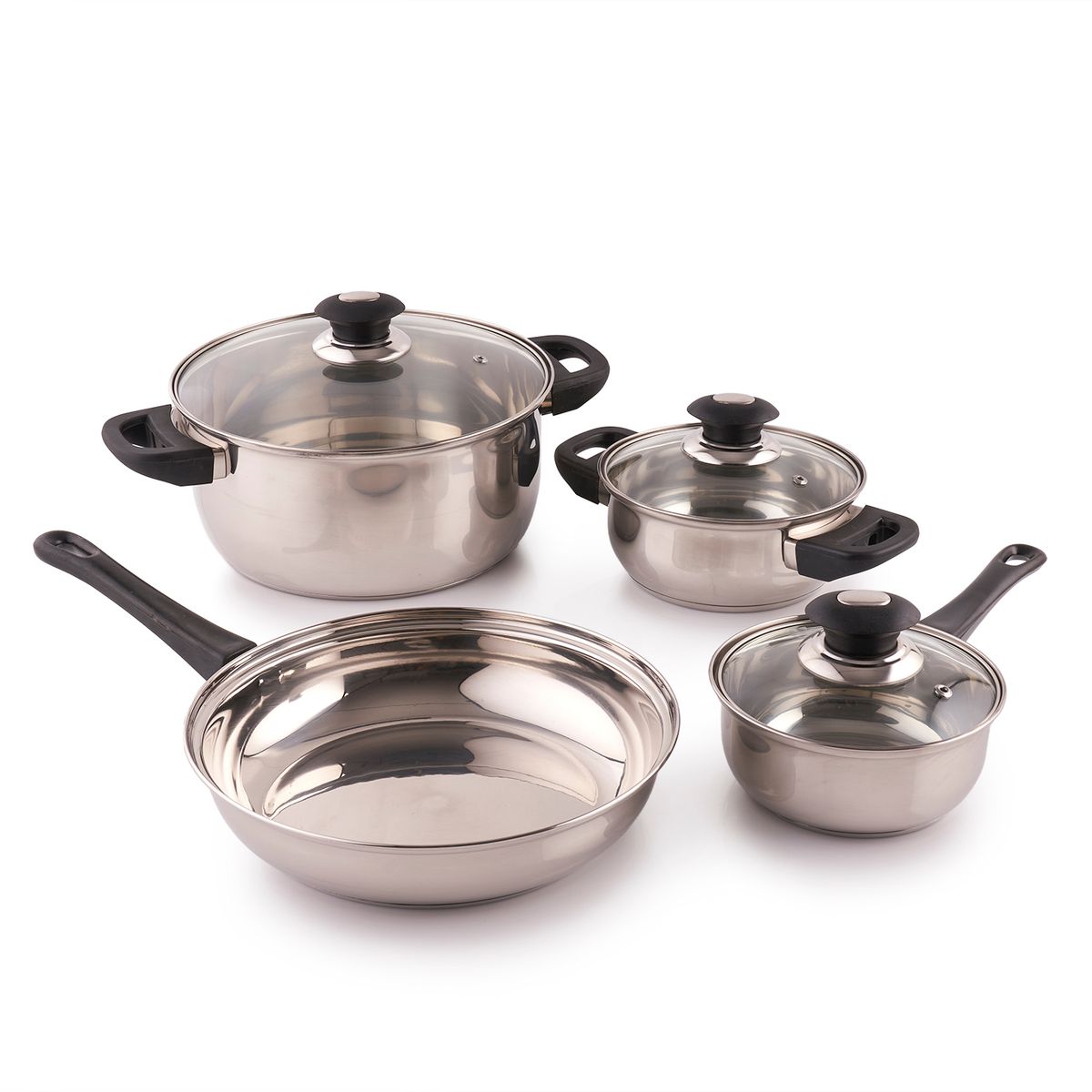 CASA JOVEN - Juego De Ollas De 7 Piezas De Acero Inoxidable