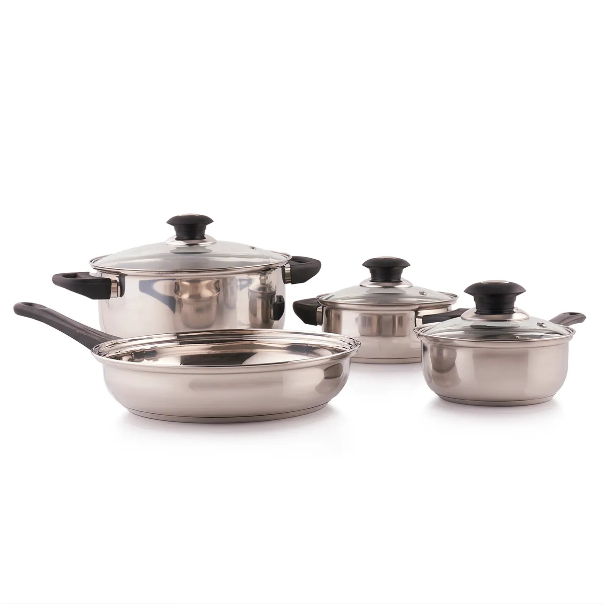 CASA JOVEN - Juego De Ollas De 7 Piezas De Acero Inoxidable