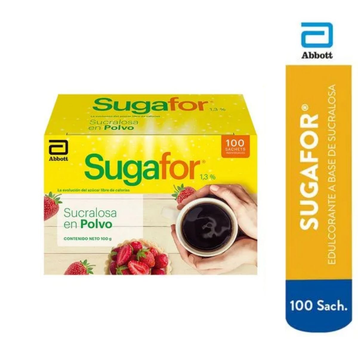 SUGAFOR - Sucralosa en Polvo Sugarfor Caja 100 Sobres