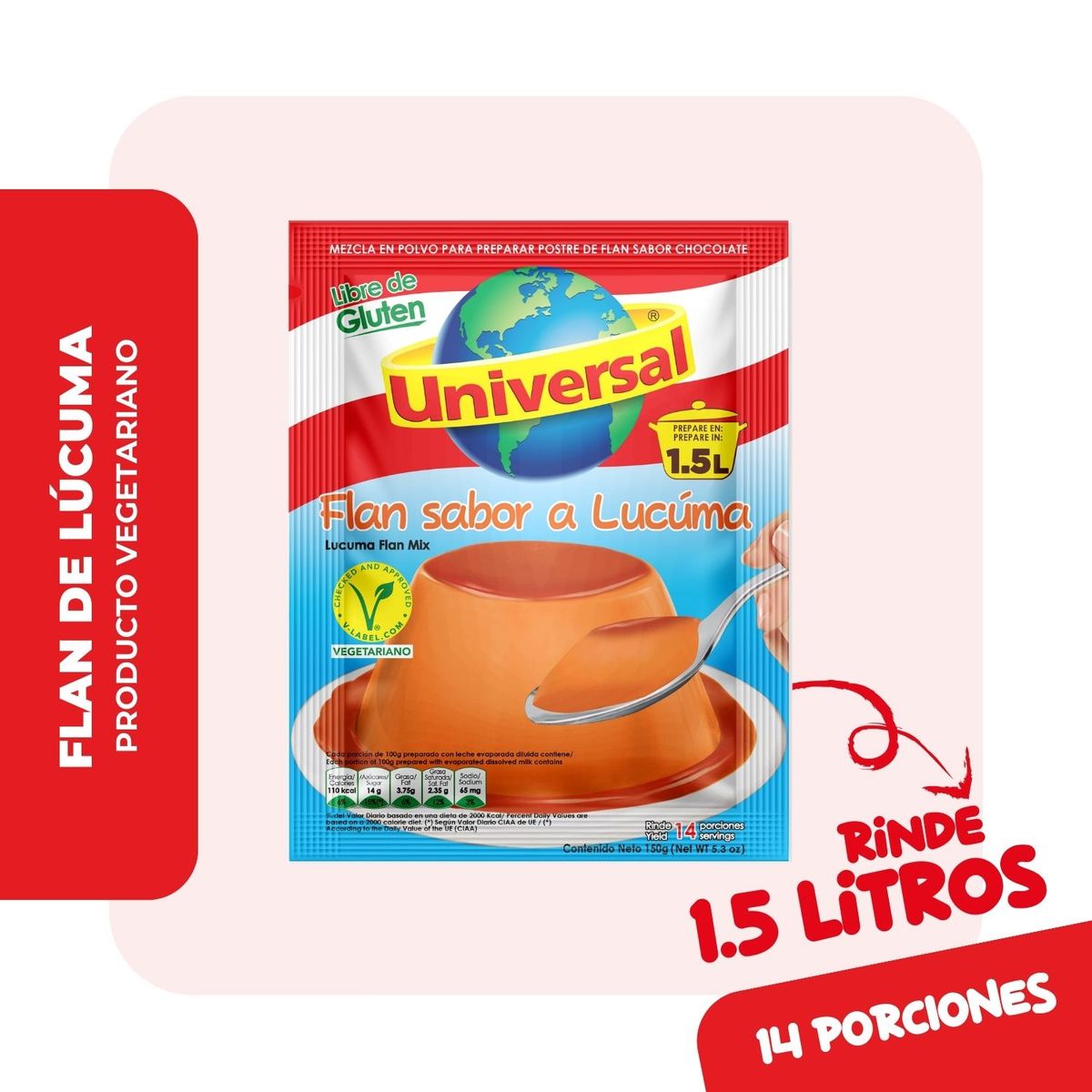 UNIVERSAL - Flan Sabor A Lúcuma x 150 g