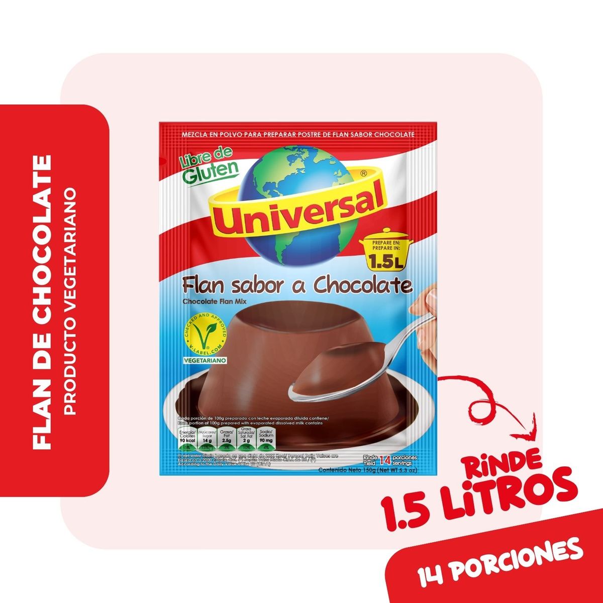 UNIVERSAL - Flan Universal Sabor a Chocolate Bolsa 150 g