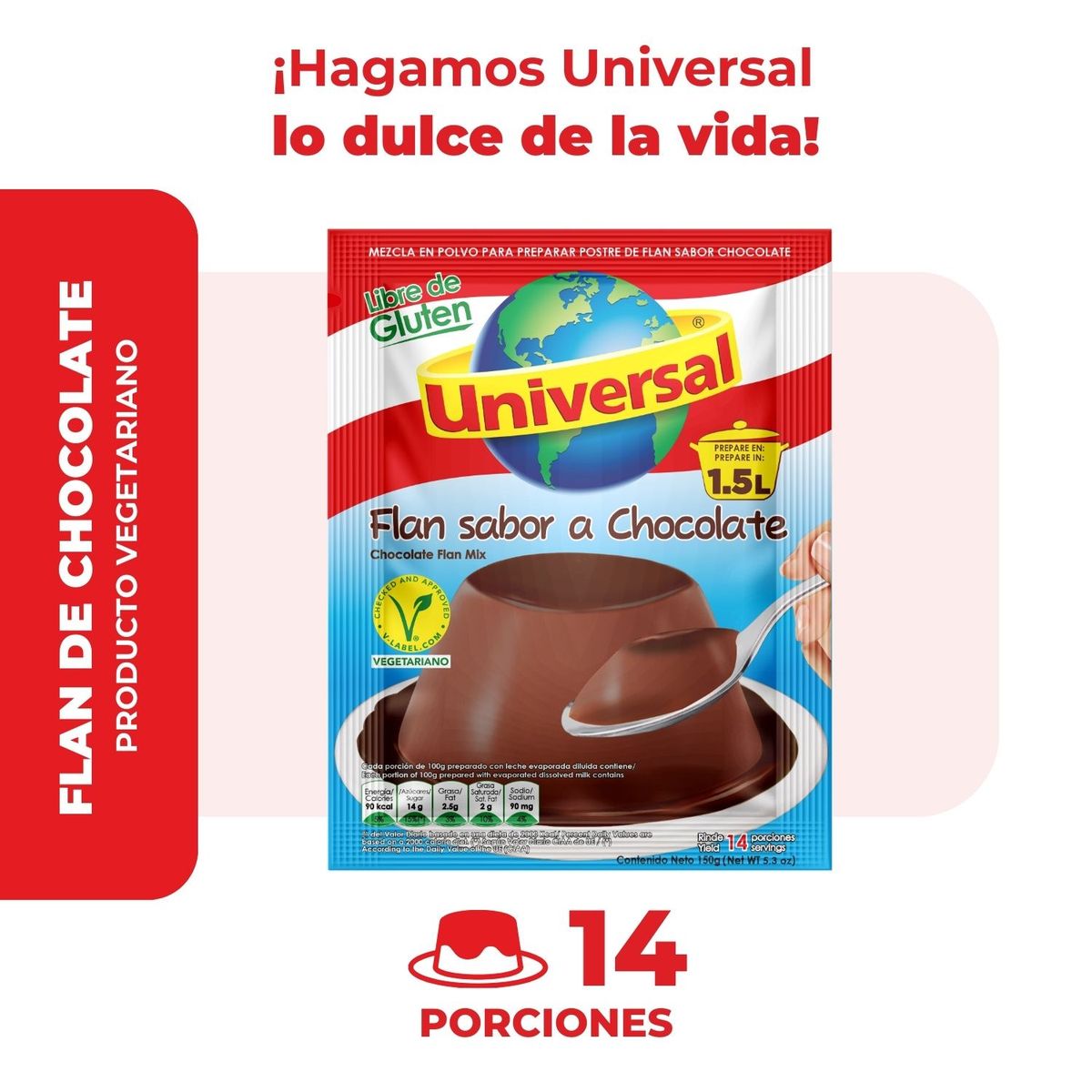 UNIVERSAL - Flan Universal Sabor a Chocolate Bolsa 150 g