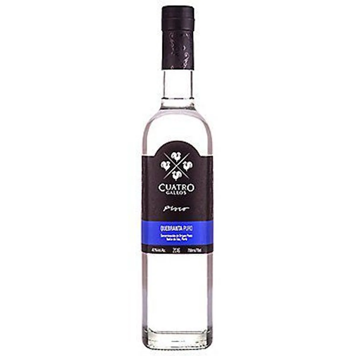 CUATRO GALLOS - Pisco Puro Quebranta Cuatro Gallos Botella 700 mL