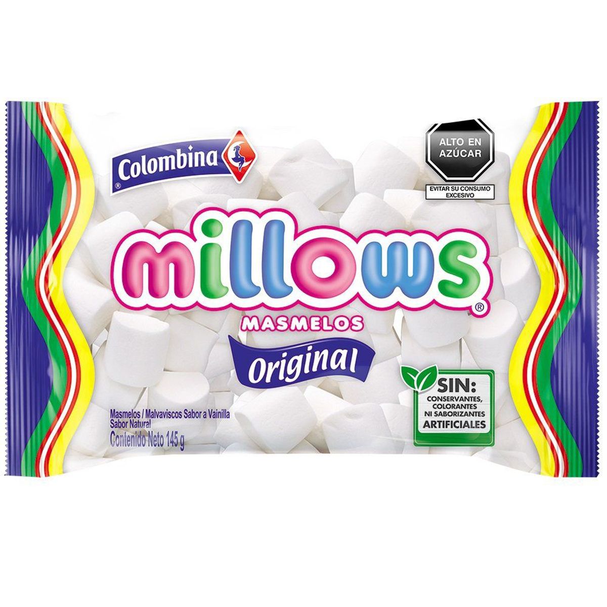 COLOMBINA - Marshmallows Colombina Millows Blanco Bolsa 145 g