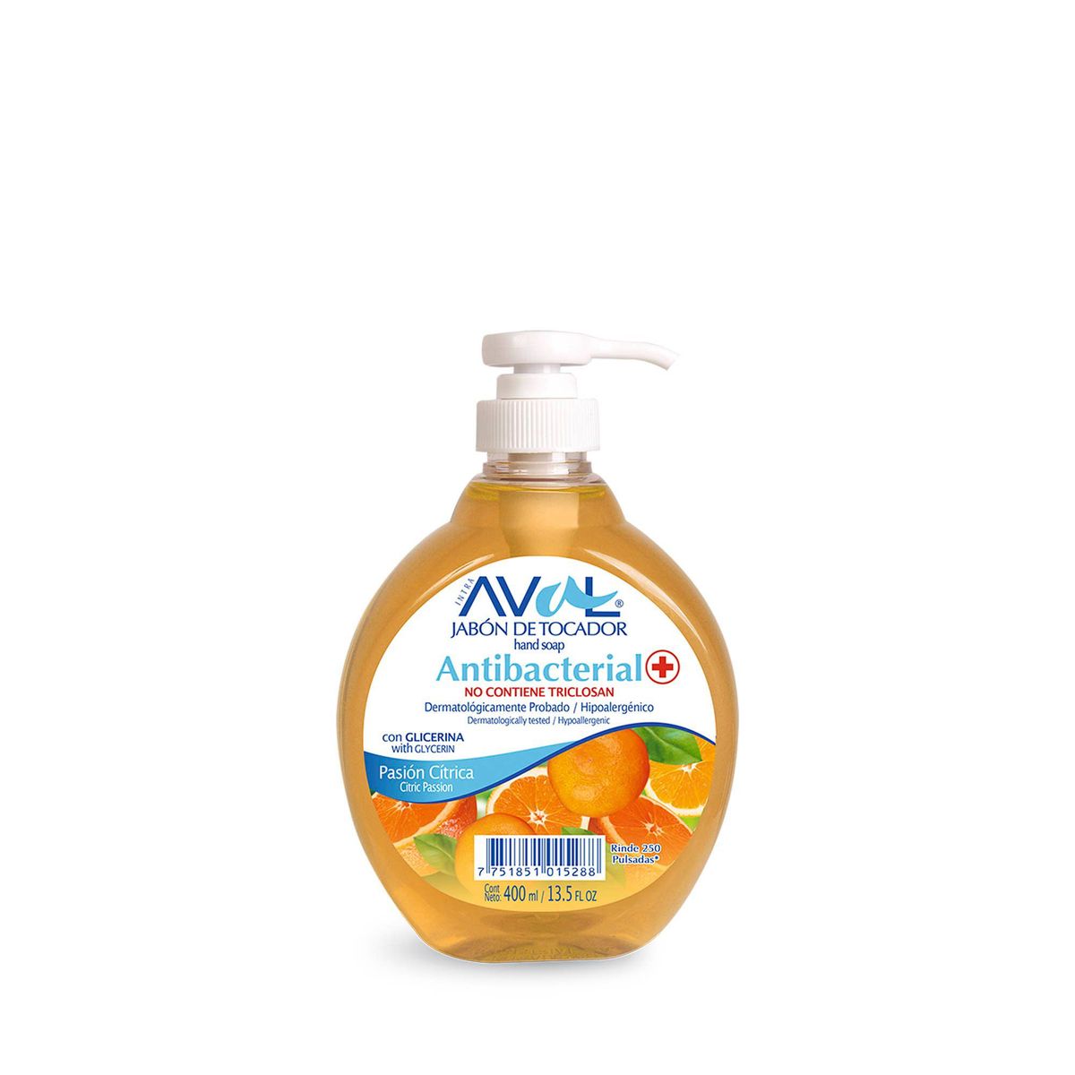AVAL - Jabón Líquido Aval Antibacterial Pasión Cítrica Envase 400 mL