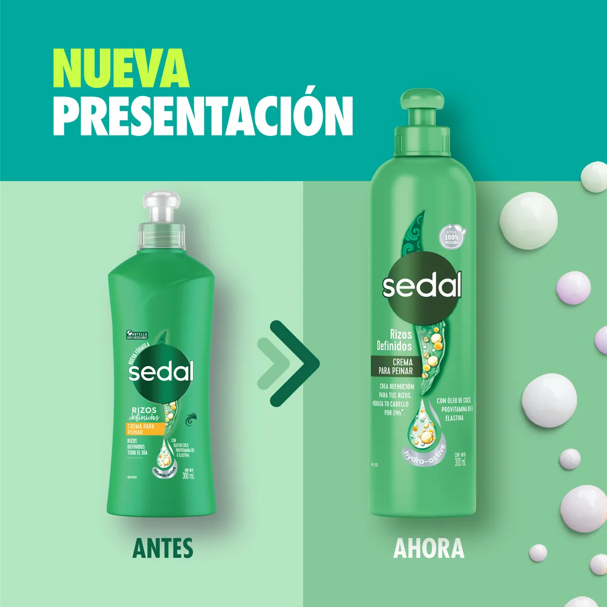 SEDAL - Crema para Peinar Sedal Rizos Definidos Botella 300 mL