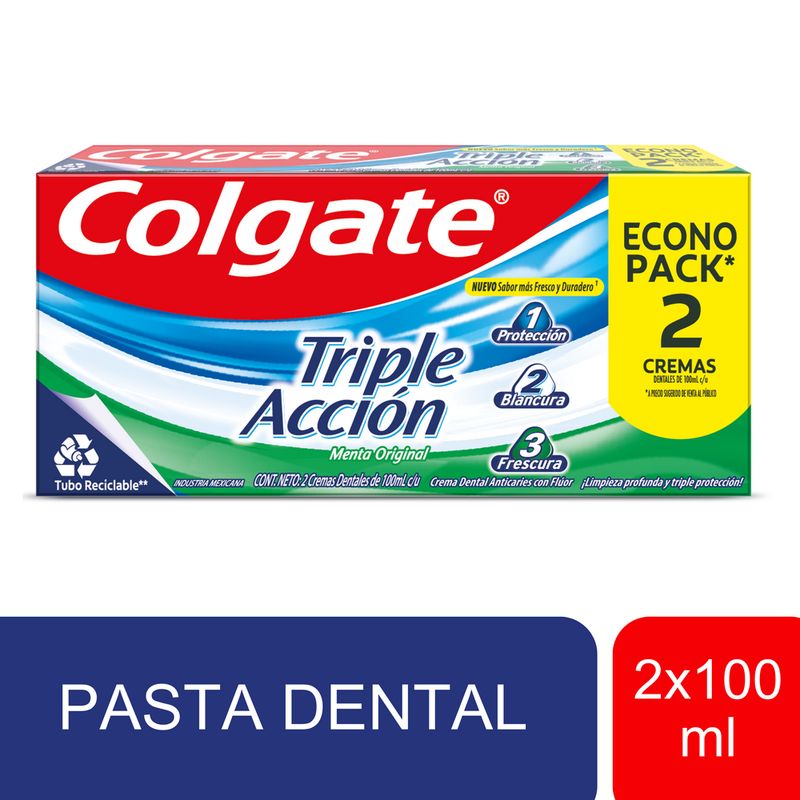COLGATE - Pasta Dental Colgate Triple Acción Pack 2 Cajas 100 mL