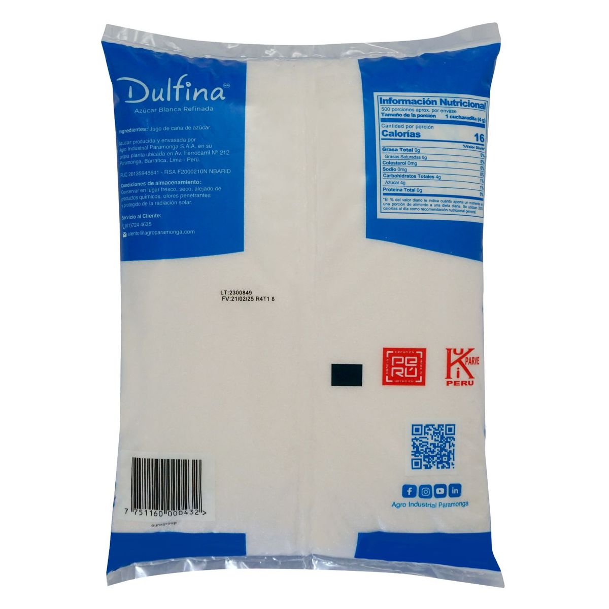 DULFINA - Azúcar Blanca Dulfina Bolsa 2 Kg