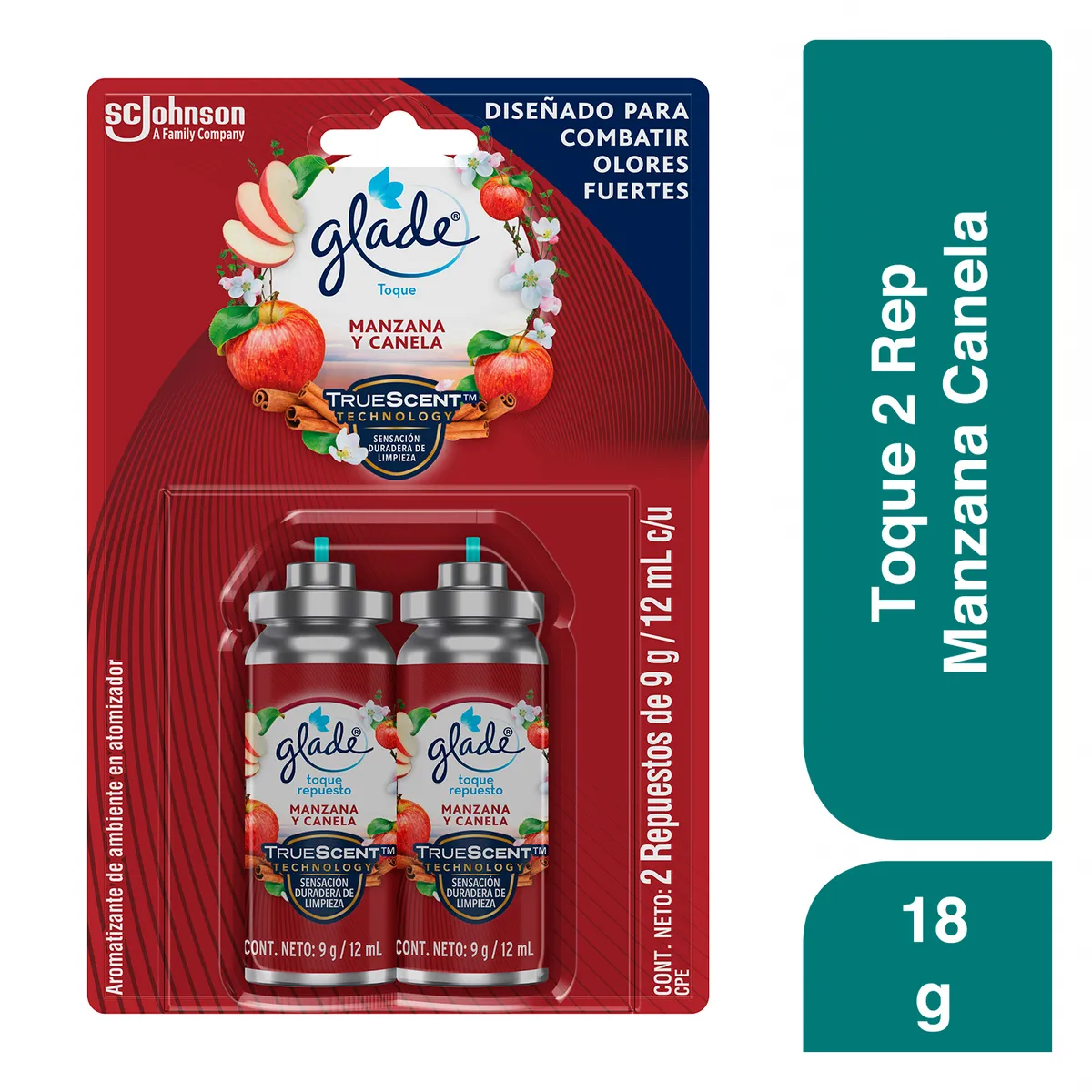 GLADE - Repuesto Toques Glade Manzana Canela Empaque 2 Und