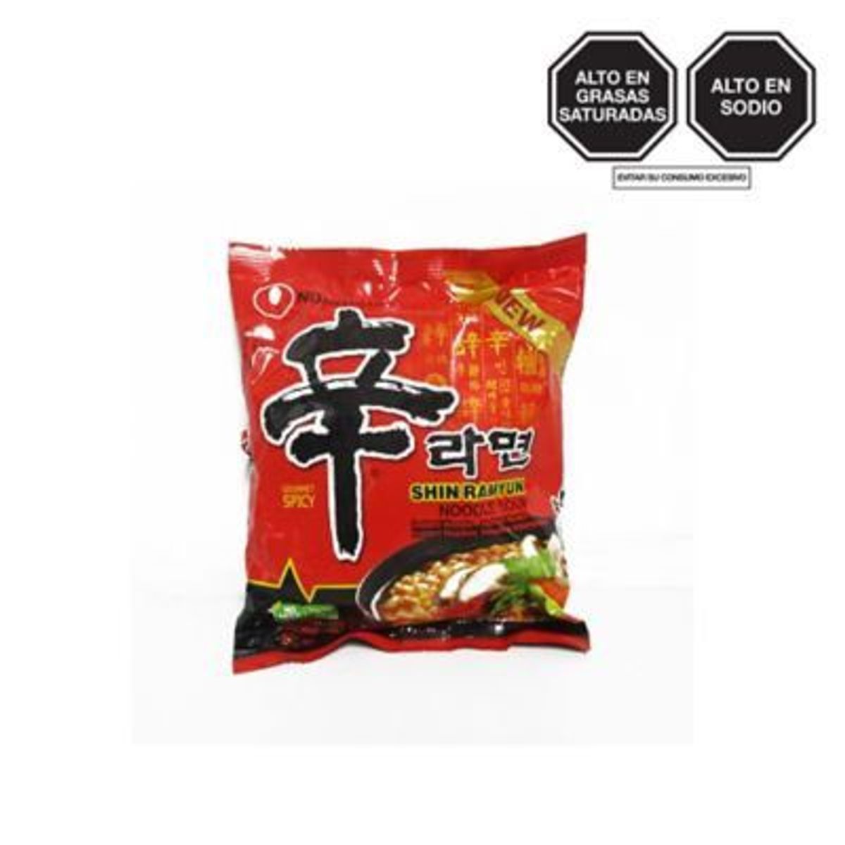 NONG SHIM - Sopa Instantánea Nong Shim Carne Verduras Picante Bolsa 120 g