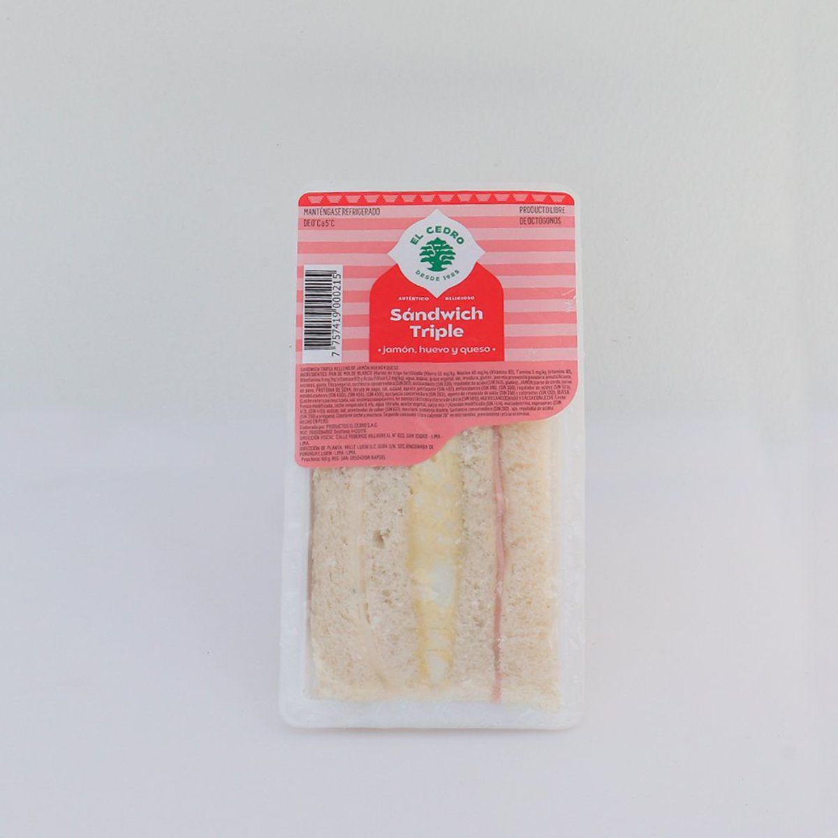 EL CEDRO - Triple Jamón Queso y Huevo 140 g