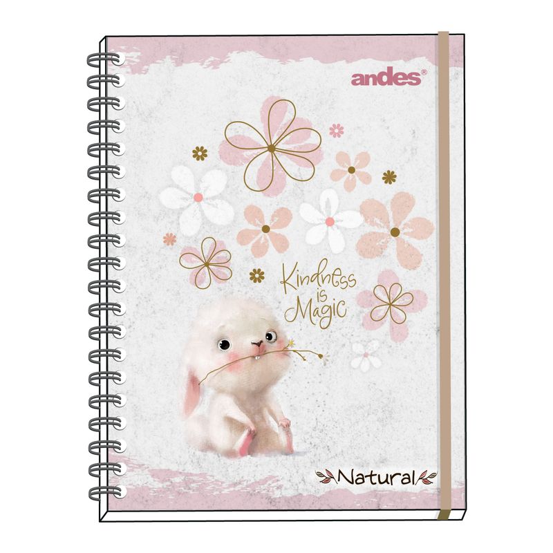 ANDES - Cuaderno Espiral Andes Cuadriculado Tapa Dura Natural A4 160 Hojas