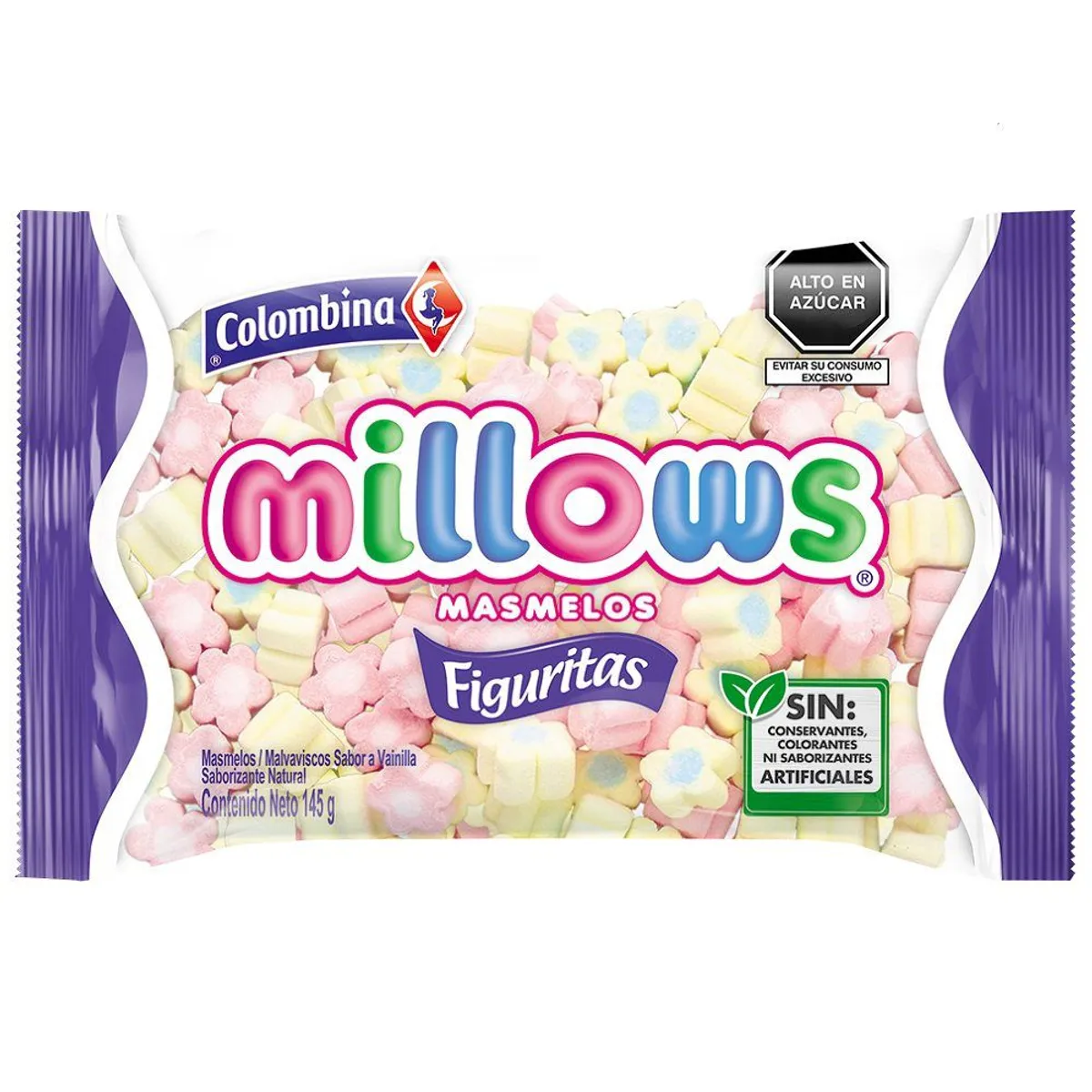 COLOMBINA - Marshmallows Colombina Millows Margarita Bolsa 145 g
