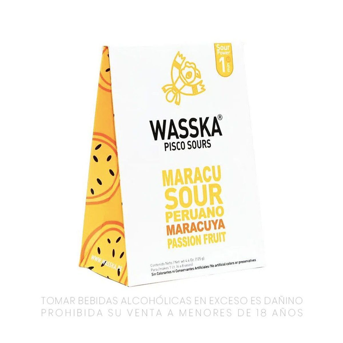 WASSKA - Base Pisco Wasska Maracuyá Sour Caja 125 g