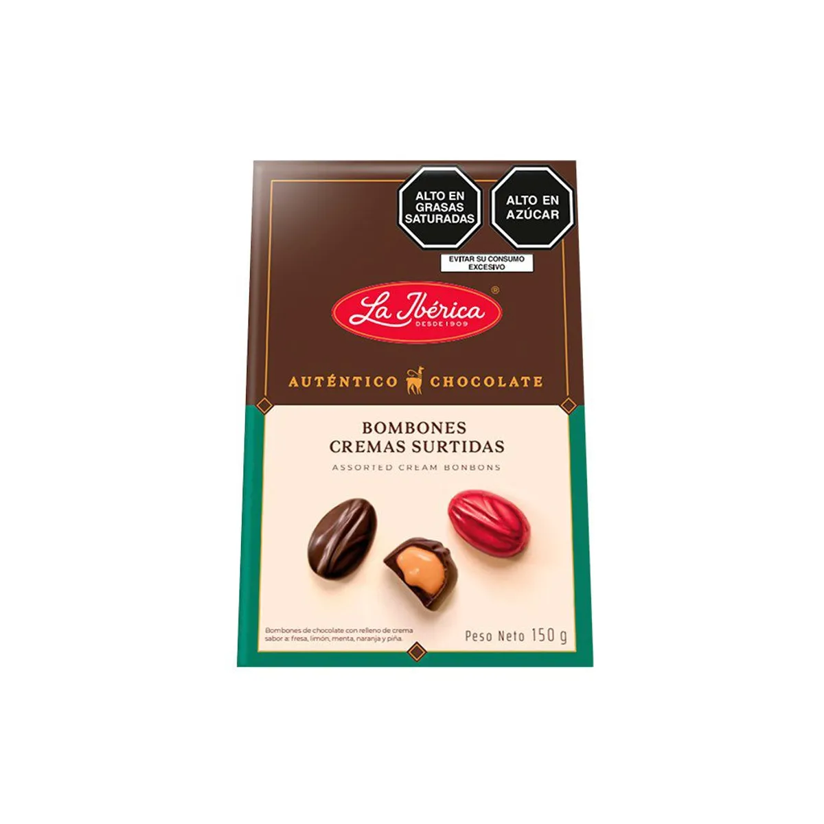 LA IBERICA - Bombones de Chocolate La Ibérica Cremas Surtidas Caja 150 g
