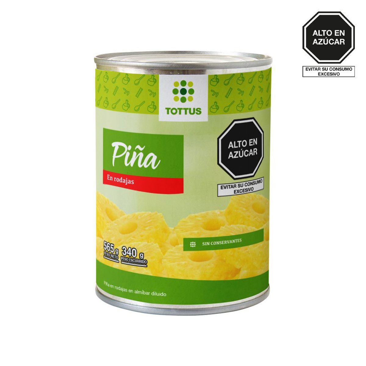 TOTTUS - Conserva de Piña en Rodajas Tottus 565 g