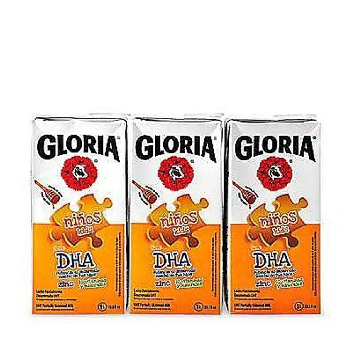 GLORIA - Leche UHT Niños DHA Gloria Pack 3 Cajas 1 L