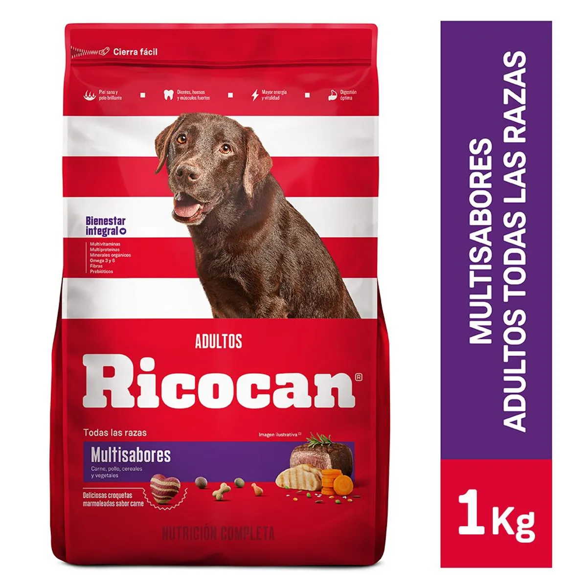RICOCAN - Alimento Seco Perros Adultos Ricocan Multisabores Bolsa 1 Kg