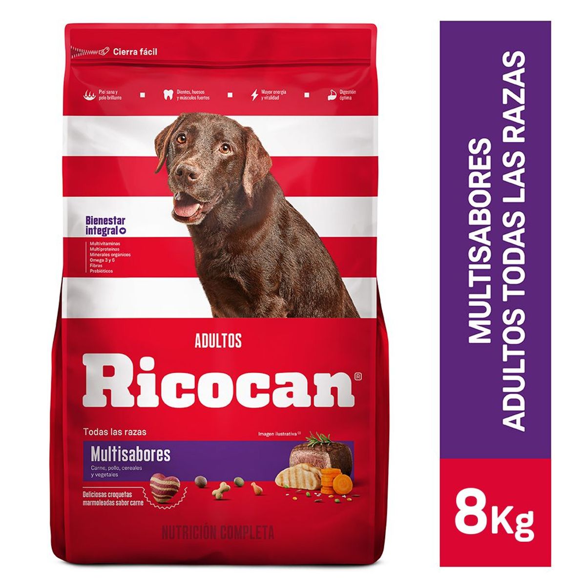 RICOCAN - Alimento Seco Perros Adultos Ricocan Multisabores Bolsa 8 Kg