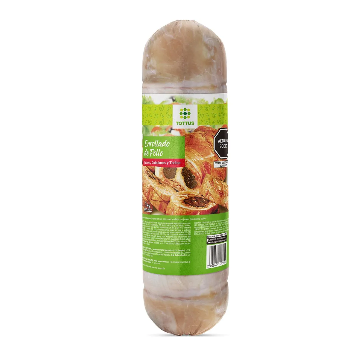 TOTTUS - Enrollado de Pollo con Jamón y Guindones Tottus Empaque 1 Kg