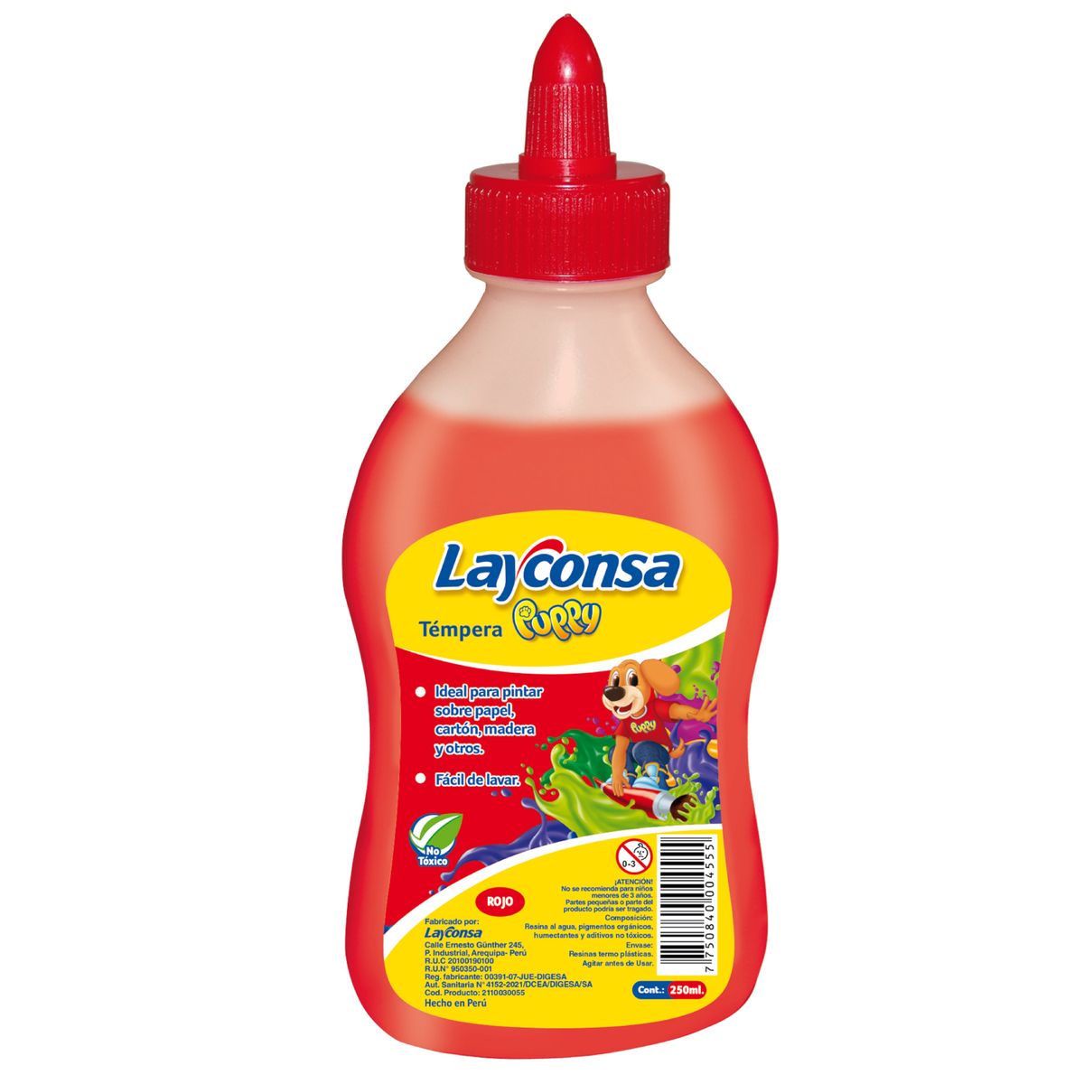 LAYCONSA - TEMPERA PUPPY CON DISPENSADOR X250 CC ROJ