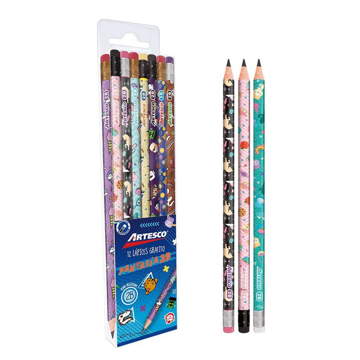 ARTESCO - Lápices Artesco Grafito Fantasía 2B Empaque 12 Und