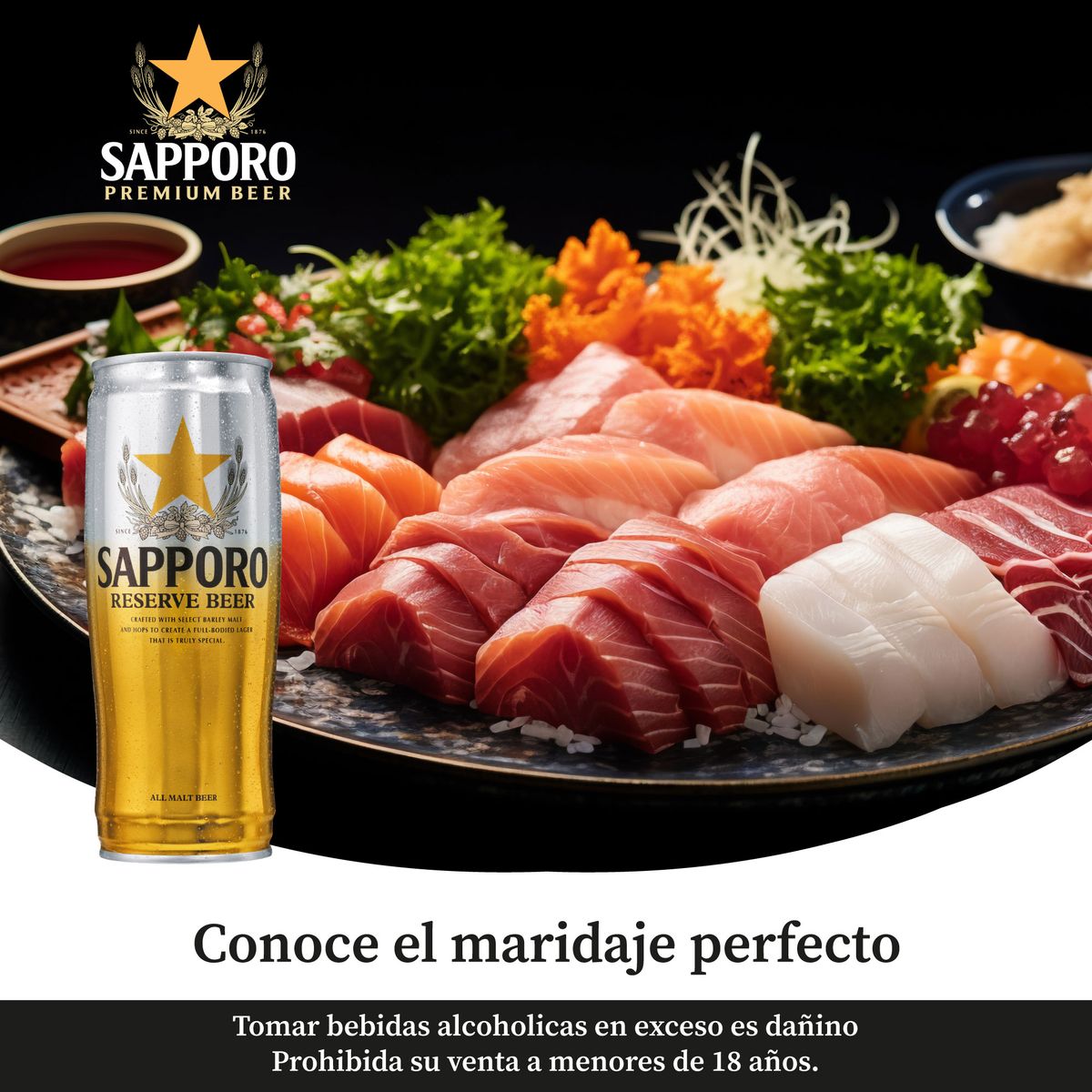 SAPPORO - Cerveza Sapporo Premium Lager Reserve Lata 650 mL