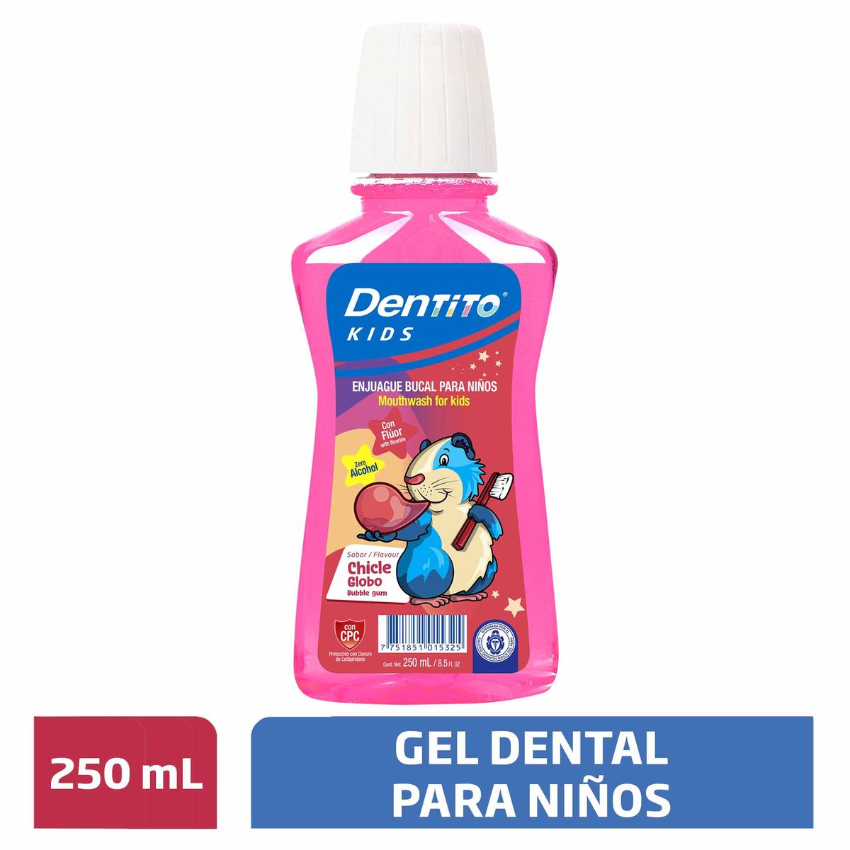 DENTO - Enjuague Bucal Dento Kids Tutti Frutti Botella 250 mL