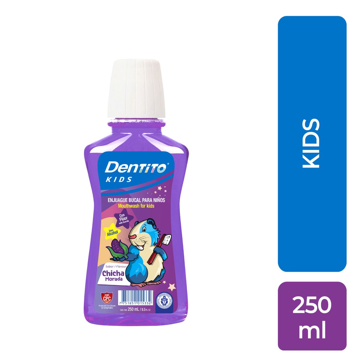 DENTO - Enjuague Bucal Dento Kids Chicha Morada Botella 250 mL
