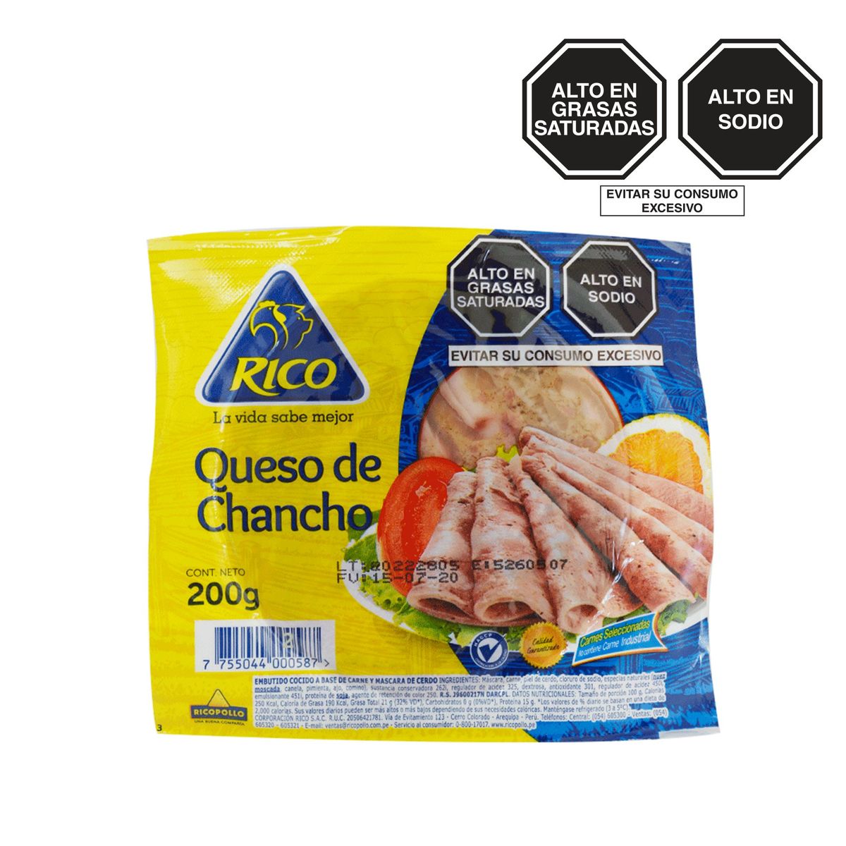 RICO - Queso de Chancho Rico Empaque 200 g