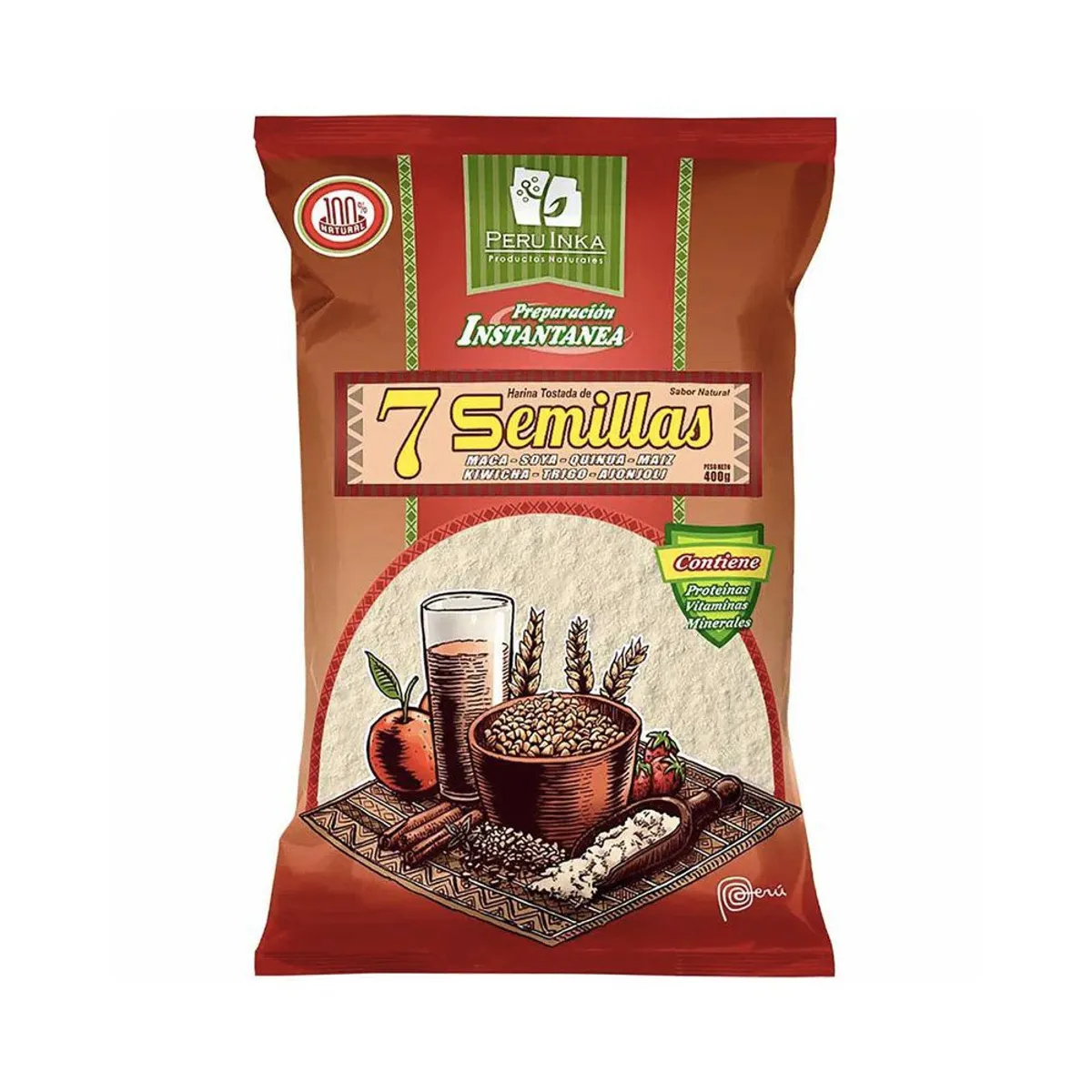 PERUINKA - Harina Tostada 7 Semillas Peruinka Bolsa 400 g