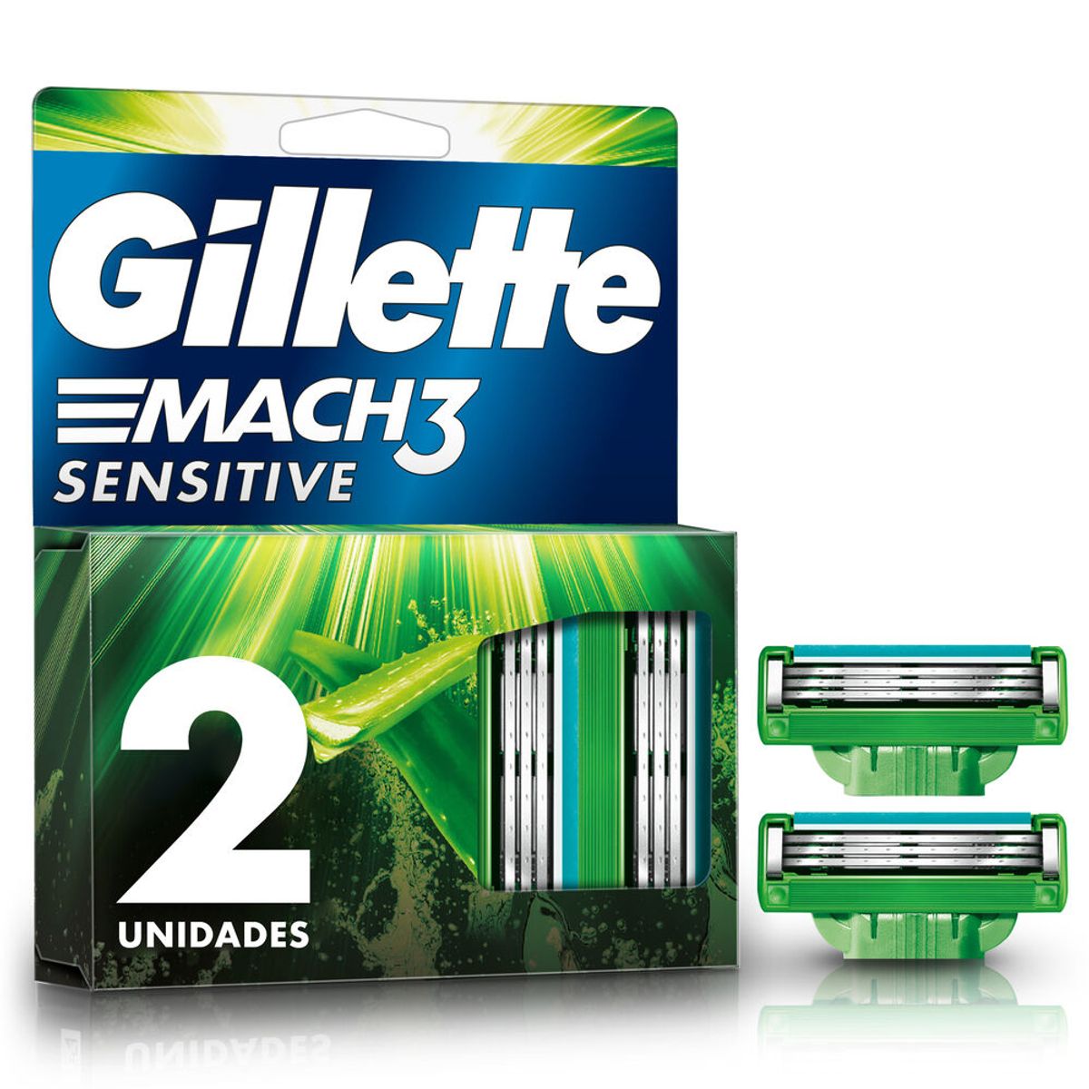 GILLETTE - Repuesto Máquina Afeitar Gillette Mach3 Sensitive Caja 2 Und