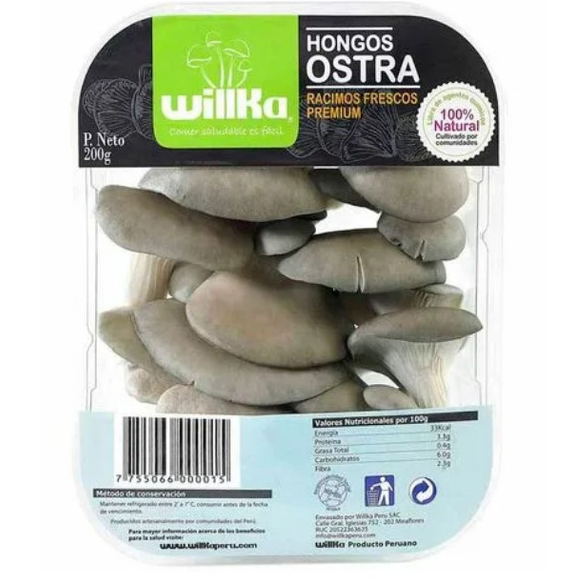 WILLKA - Hongos Ostra Willka x 200 g