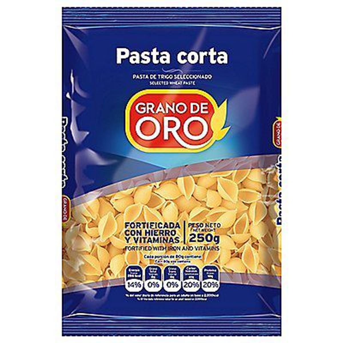 GRANO DE ORO - Fideo Caracol Grano de Oro Bolsa 250 g