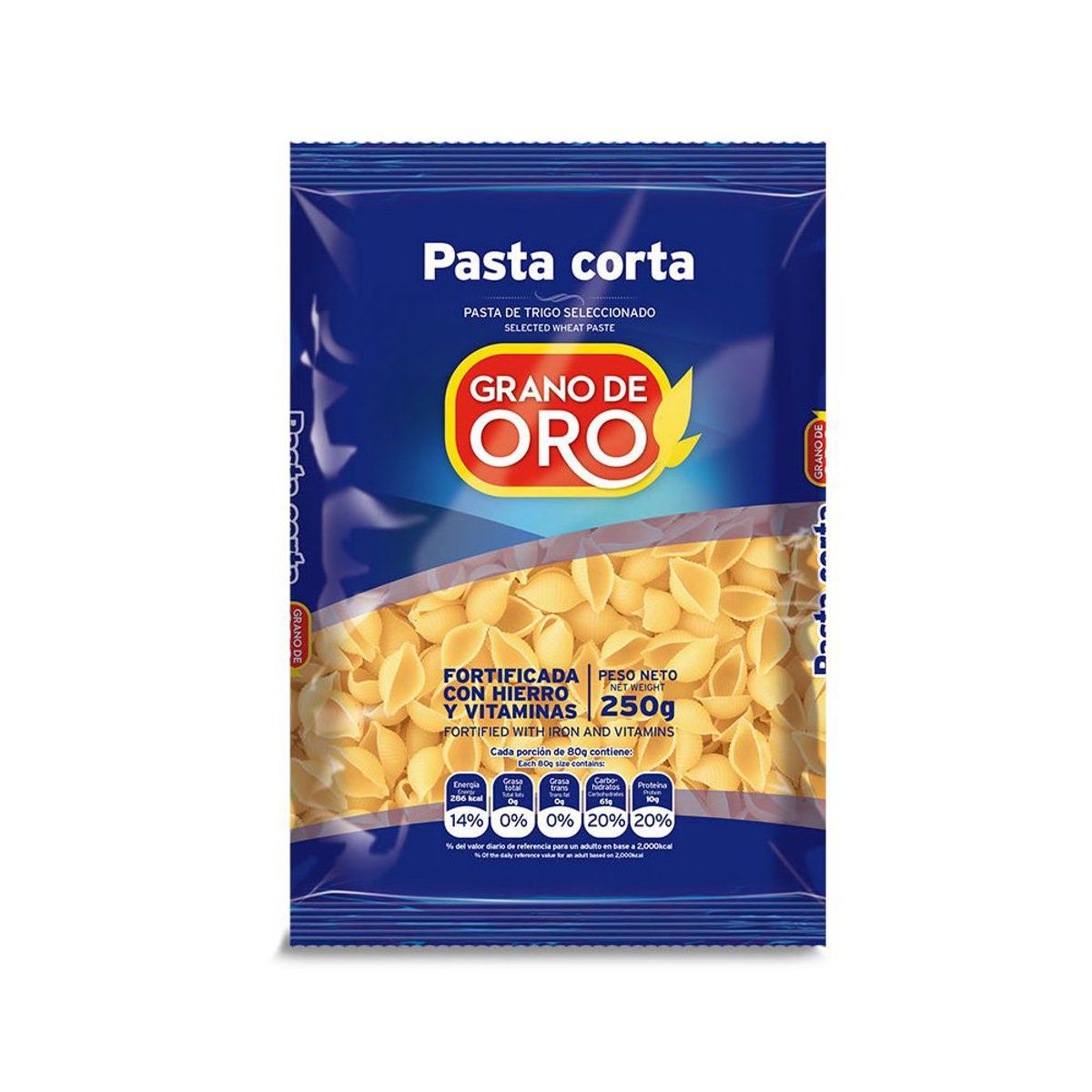 GRANO DE ORO - Fideo Caracol Grano de Oro Bolsa 250 g