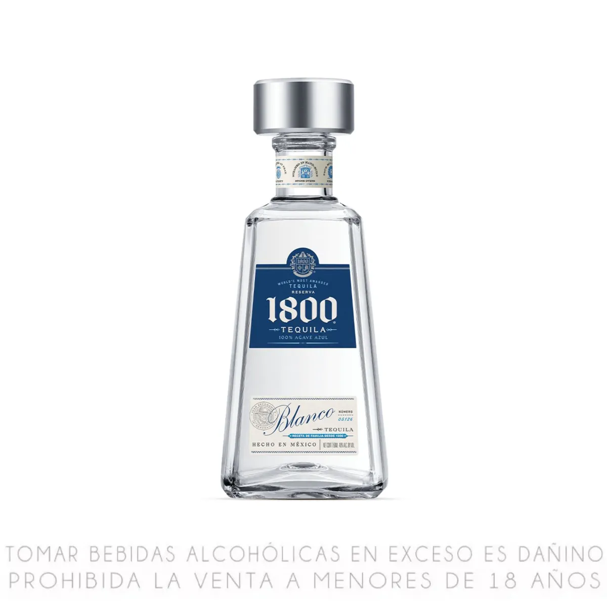 1800 - Tequila 1800 Blanco 100% Agave Botella 750 mL